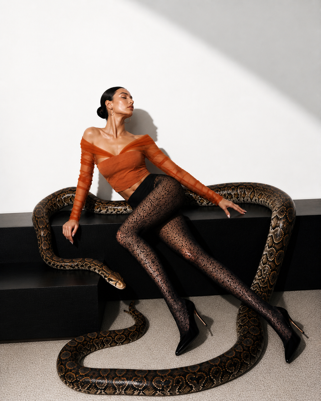 Terracotta Veil Couture Top