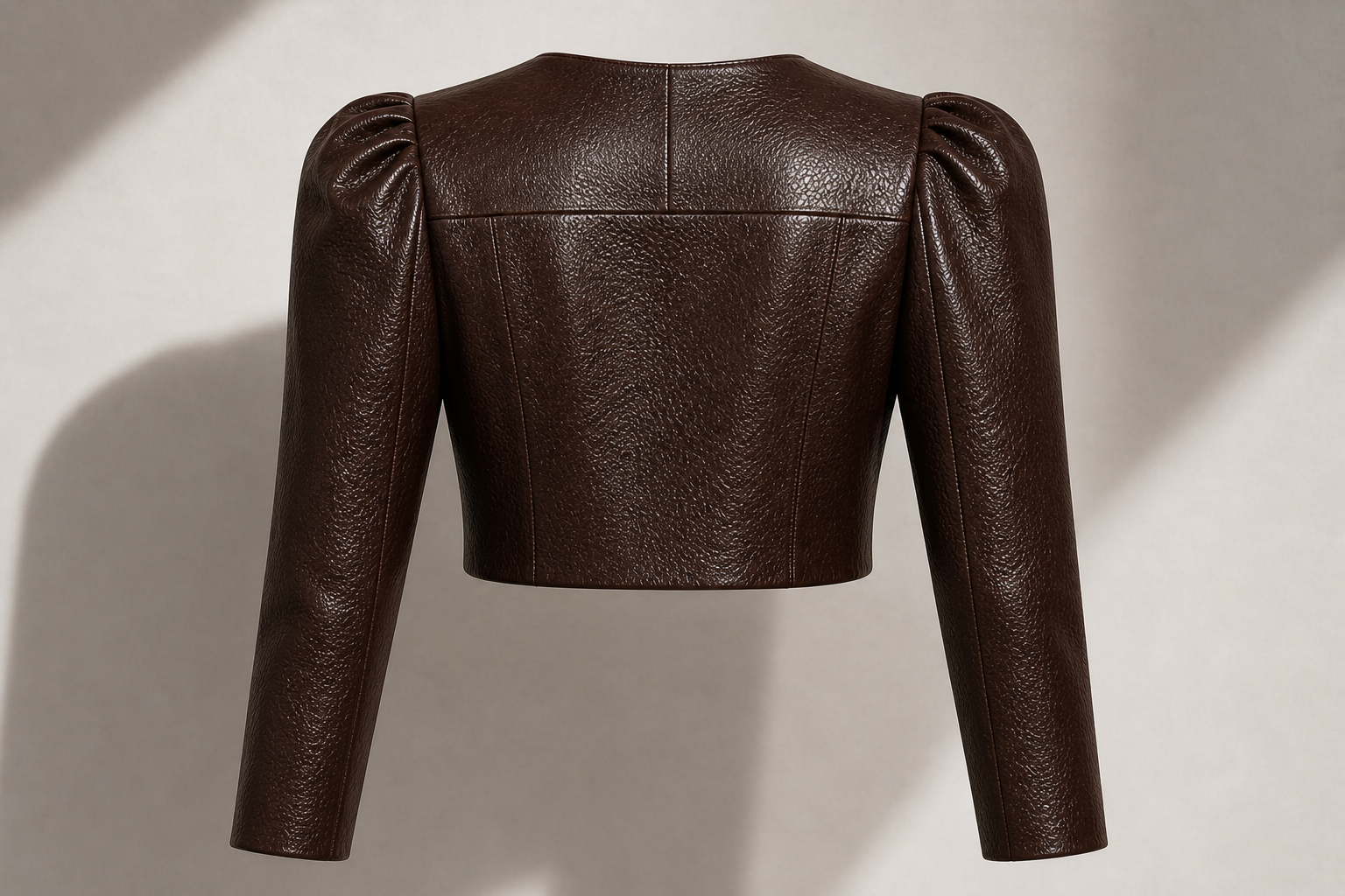 Architectural Cropped Leather Jacket