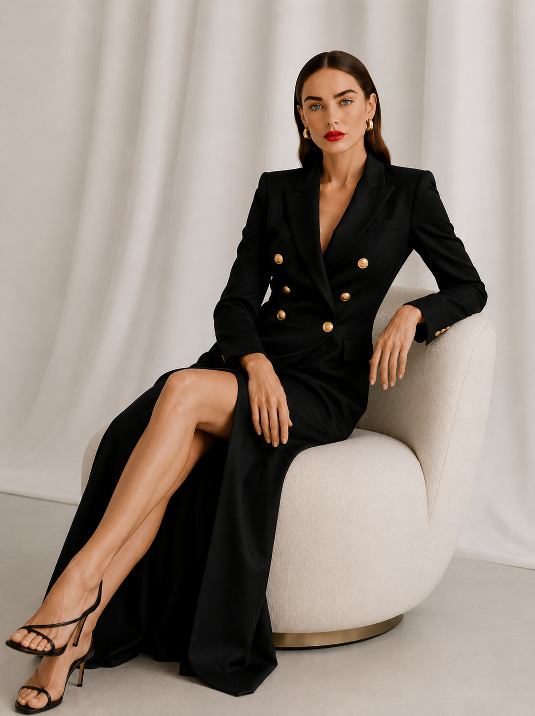 Noir Couture Longline Blazer Gown