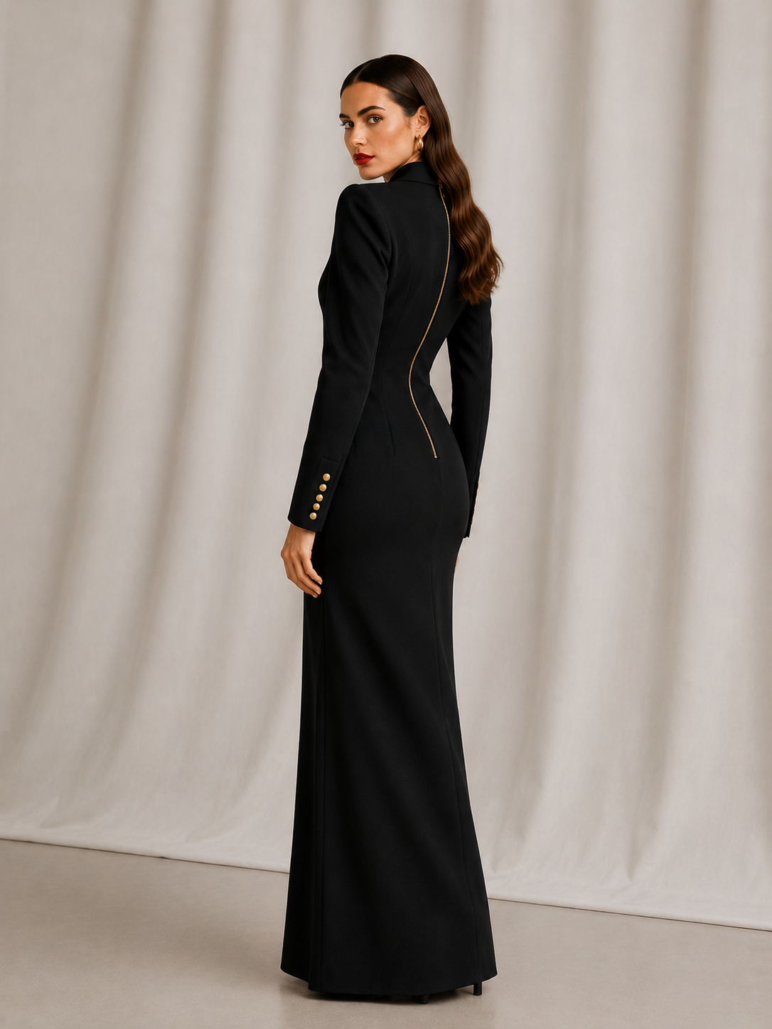 Noir Couture Longline Blazer Gown