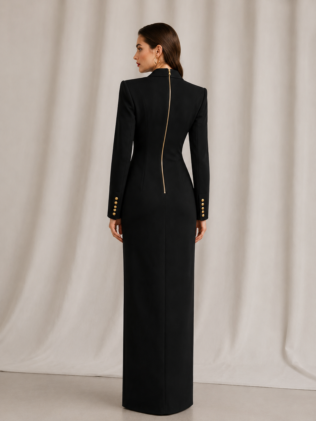 Noir Couture Longline Blazer Gown