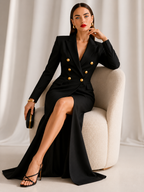 Noir Couture Longline Blazer Gown
