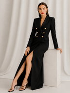 Noir Couture Longline Blazer Gown