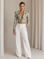 Exquisite Floral Jacquard Blazer