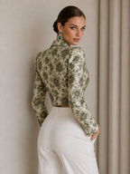 Exquisite Floral Jacquard Blazer