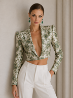 Exquisite Floral Jacquard Blazer